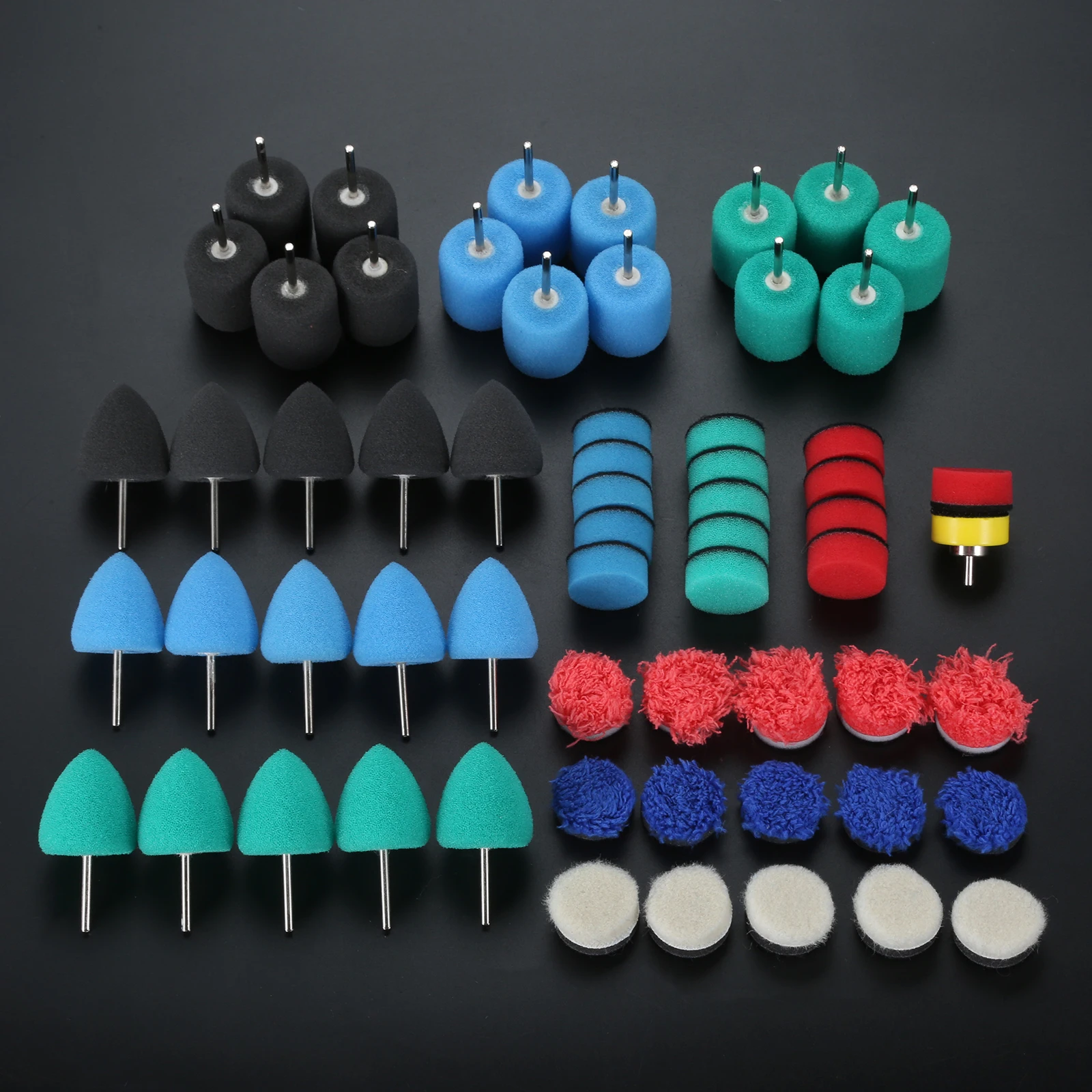 61 Pcs/set Mini Polishing Pad Car Detailing Drill Polish Pads Sponge Flexible Shaft Buffing Wheels Kit Auto Polisher Machine Set