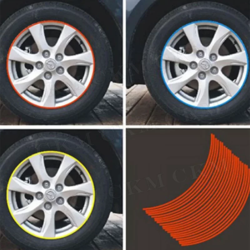 Wheel Sticker Reflective Rim Stripe Tape Bike Motorcycle Stickers For Wheels of 14 inches,17 inches or 18 inches Strips Stickers