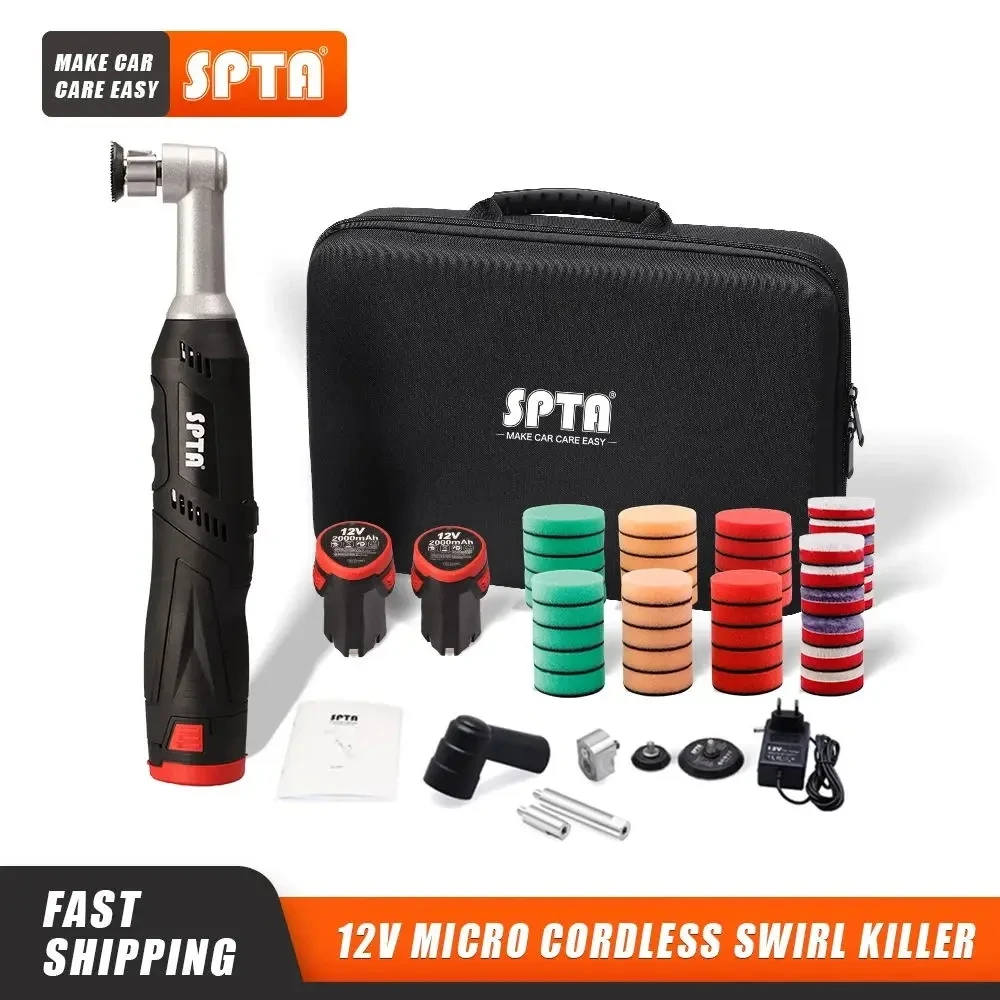 SPTA 12V Cordless Mini Car Polisher Machine